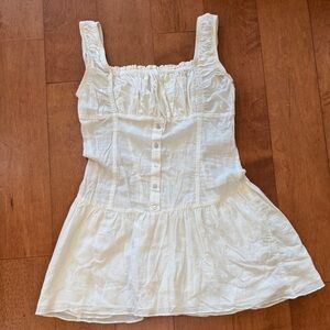 Frankie’s Bikinis cotton milkmaid mini dress